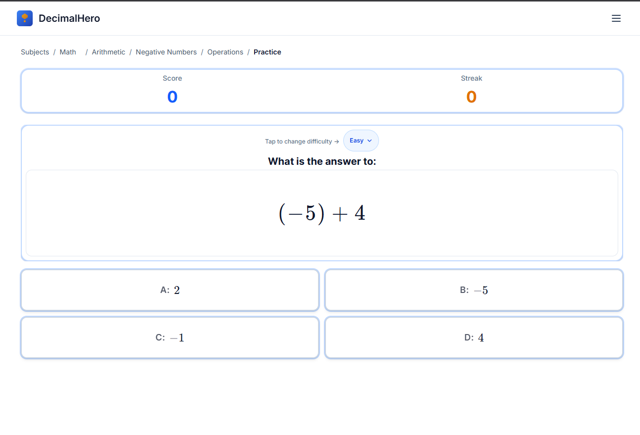 DecimalHero gameplay